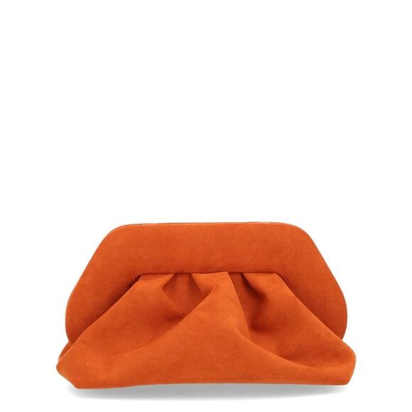 THEMOIRe Elegant Gathered Pouch Clutch Bag Women ORANGE Clutches